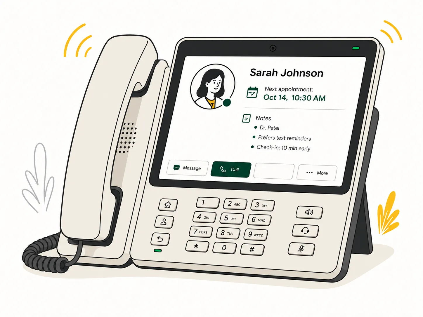 Missed calls and voicemails connected into one patient conversation thread